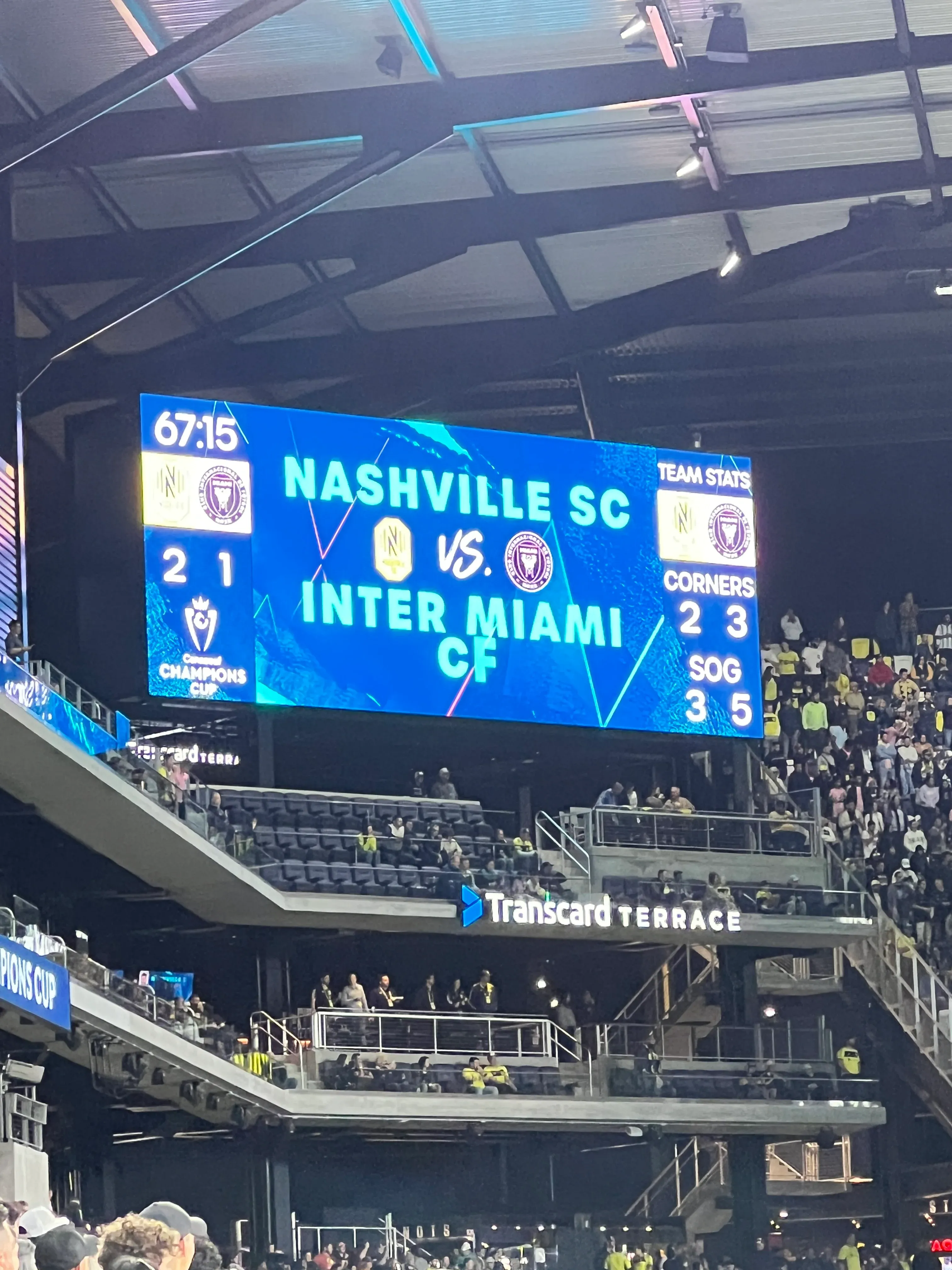 Goal-scoring ball scored by #10 for Inter Miami CF Lionel Messi in the first leg of 2024 Concacaf Champions Cup round of 16 match against Nashville FC. The goal was scored at minute 52 to make the score 2-1, and the match ended in a 2-2 tie.